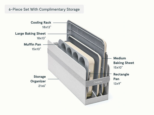Half Bakeware Set - 6-Piece Set With Complimentary Storage - US 1731