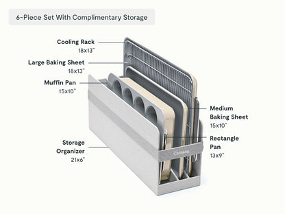 Half Bakeware Set - 6-Piece Set With Complimentary Storage - US 4649