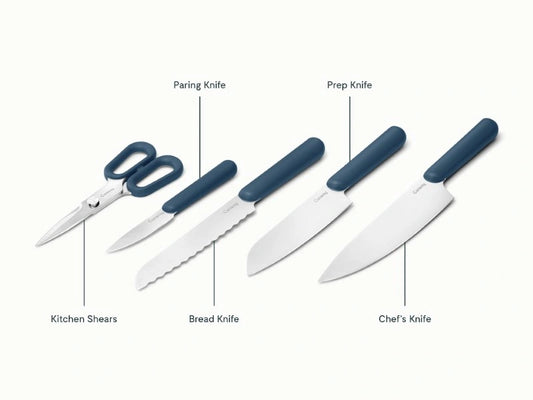 Knife Set - 4 essential knives, made with premium German stainless steel, and a pair of shears. - US 3977