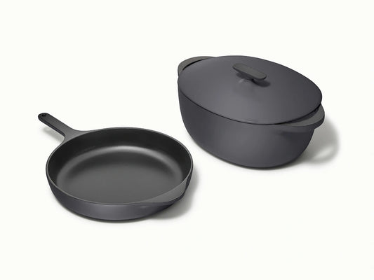 Large Enameled Cast Iron Duo - 4-Piece Set With Complimentary Storage - US 7062