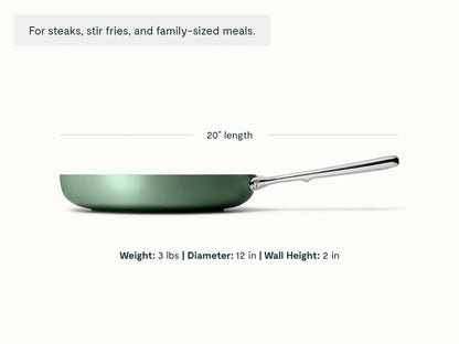 Fry Pan Trio with Glass Lids - 6-Piece Set of Ceramic-Coated Pans With Glass Lids - US 3230