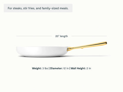 Fry Pan Trio with Glass Lids - 6-Piece Set of Ceramic-Coated Pans With Glass Lids - US 0477