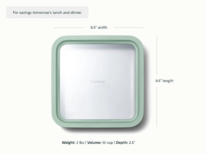 Large Storage Container - Ceramic-coated 10 cup glass Container built for clean storing. - US 8317