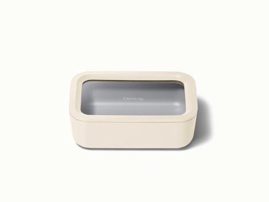 Medium Storage Container - Ceramic-coated 6.6 cup glass Container built for clean storing. - US 3385