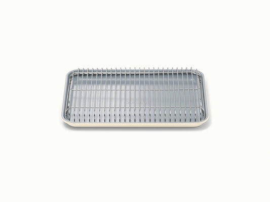 Small Baking &amp; Cooling Duo - 13x9” Non-Stick Ceramic Sheet With Steel Rack - US 2722