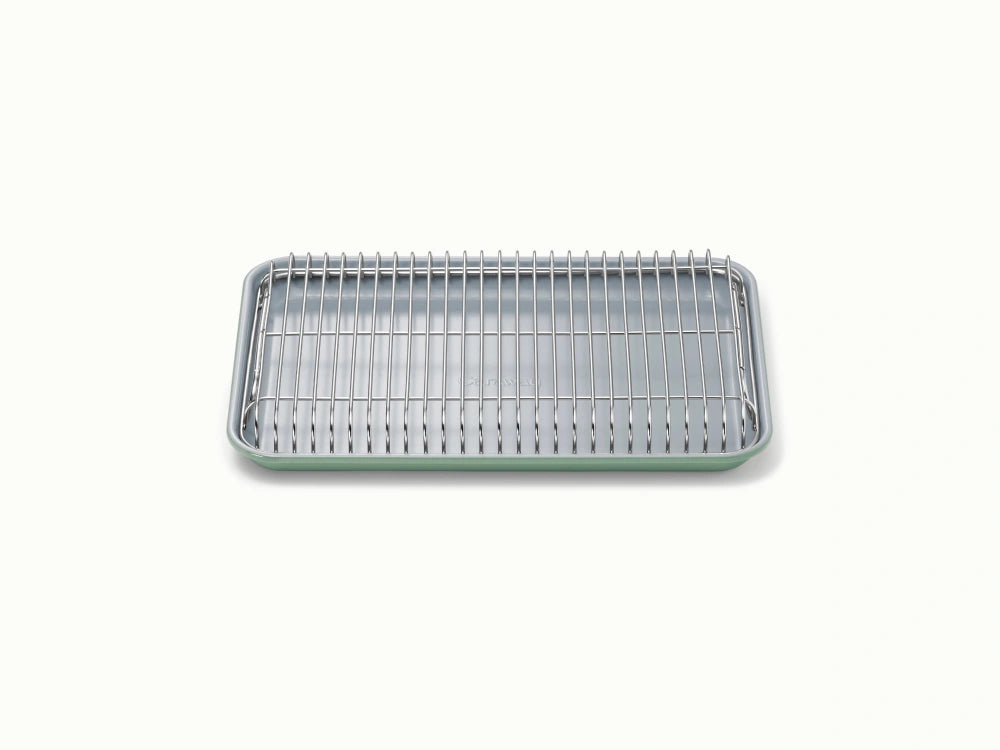 Small Baking &amp; Cooling Duo - 13x9” Non-Stick Ceramic Sheet With Steel Rack - US 7405