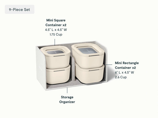 Mini Food Storage Set - 9-pc set of clean, compact storage for meal prep and organization. - US 5987