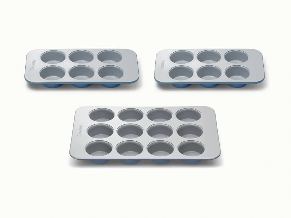 Muffin Pan Trio - 12-Cup &amp; 6-Cup Non-Stick Ceramic Muffin Pans - US 3477