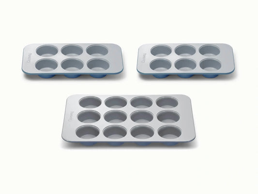 Muffin Pan Trio - 12-Cup &amp; 6-Cup Non-Stick Ceramic Muffin Pans - US 3477