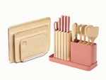 Prep &amp; Boards Set - A one-stop-shop 18-piece cutting board, knife, &amp; utensil set. - US 8078