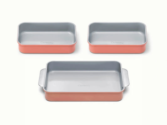 Rectangle Pan Trio - 13x9" &amp; 9x6.5" Non-Stick Ceramic Baking Pans - US 1876