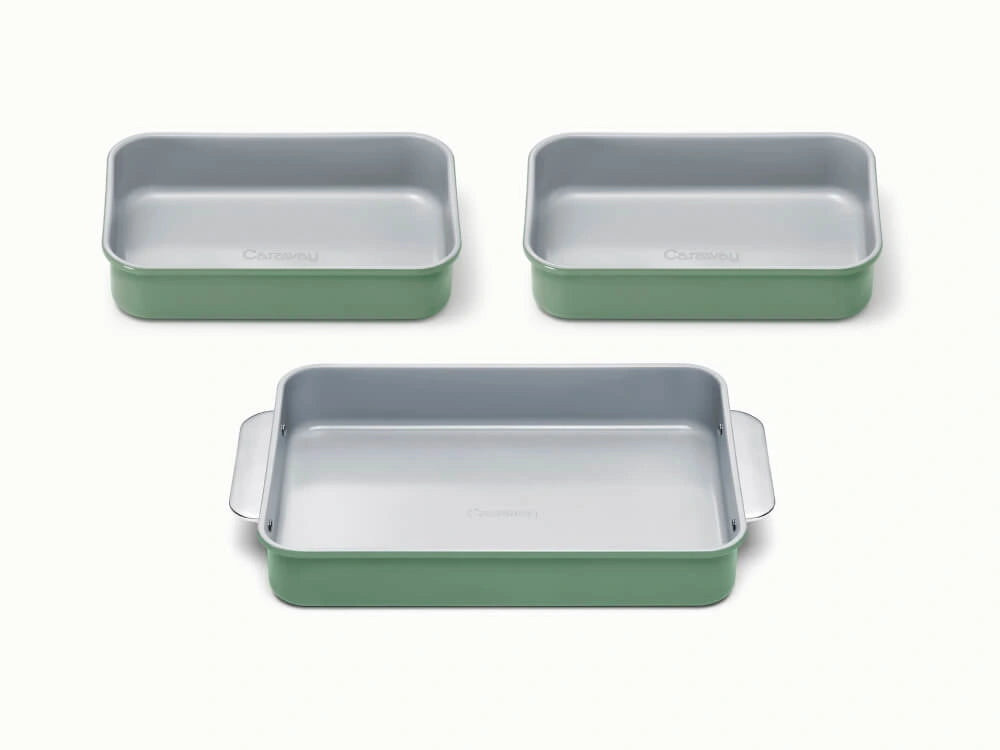 Rectangle Pan Trio - 13x9" &amp; 9x6.5" Non-Stick Ceramic Baking Pans - US 9048