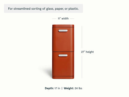 45L 2-Drawer Recycling Bin - Dual-Drawer Recycling Bin for Effortless Sorting - US 0461