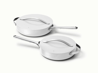 Sauté Pan Duo - 4-Piece Set of Non-Stick Ceramic Pans With Lids - US 4426