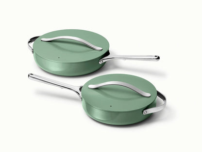 Sauté Pan Duo - 4-Piece Set of Non-Stick Ceramic Pans With Lids - US 8663