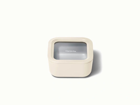 Small Storage Container - Ceramic-coated 4.4 cup glass Container built for clean storing. - US 4197