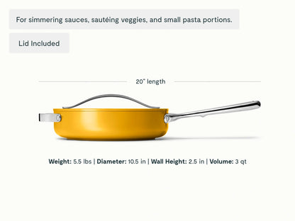 Sauté Pan Duo - 4-Piece Set of Non-Stick Ceramic Pans With Lids - US 3888
