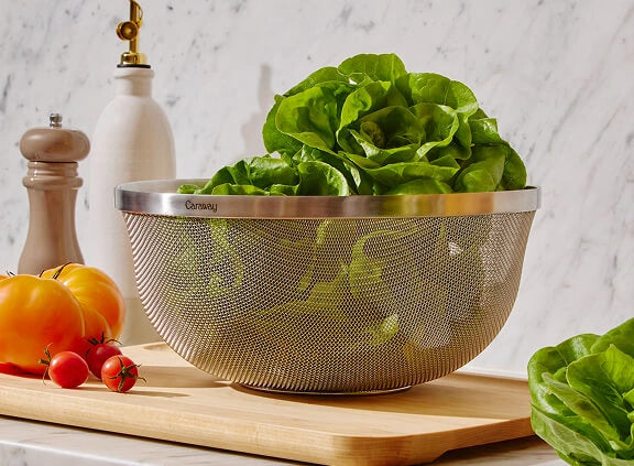 Large Stainless Steel Strainer - 6 qt Essential for Rinsing &amp; Draining Large Portions - US 1109
