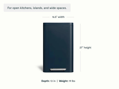 45L Rectangular Step Trash Can - Display-Worthy Trash Bin With Wide Profile - US 2670