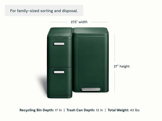 Trash &amp; Recycling Duo (Rectangular) - A Cohesive System for Clean Sorting &amp; Disposal - US 7273