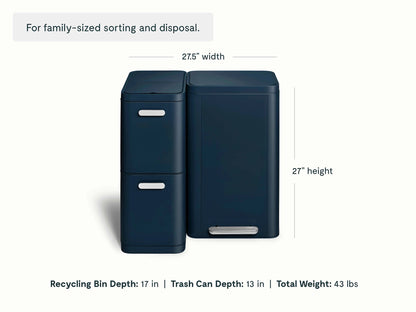 Trash &amp; Recycling Duo (Rectangular) - A Cohesive System for Clean Sorting &amp; Disposal - US 8372