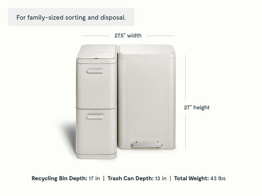Trash &amp; Recycling Duo (Rectangular) - A Cohesive System for Clean Sorting &amp; Disposal - US 6912