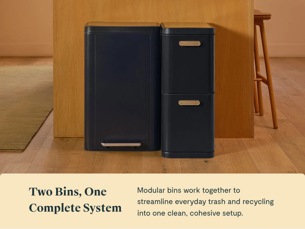 Trash &amp; Recycling Duo (Rectangular) - A Cohesive System for Clean Sorting &amp; Disposal - US 8372