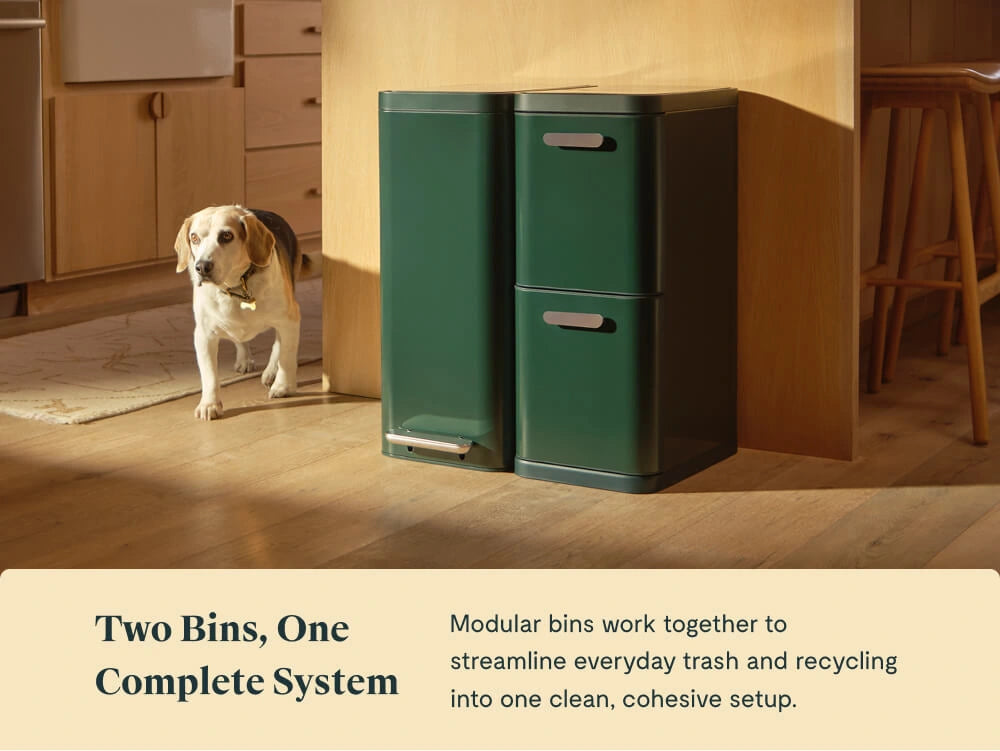 Trash &amp; Recycling Duo (Slim) - A Cohesive System for Clean Sorting &amp; Disposal - US 3142