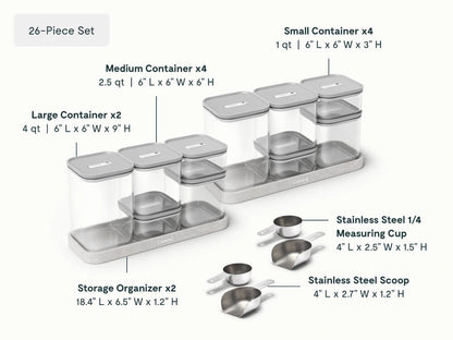 Ultimate Glass Airtight Storage Set - 26-Piece Set With Complimentary Storage - US 5978