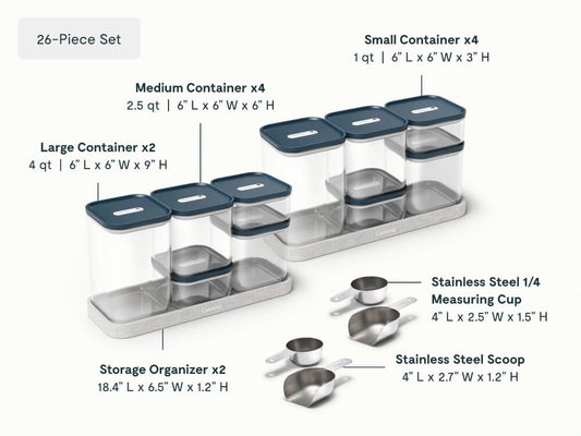Ultimate Glass Airtight Storage Set - 26-Piece Set With Complimentary Storage - US 1864